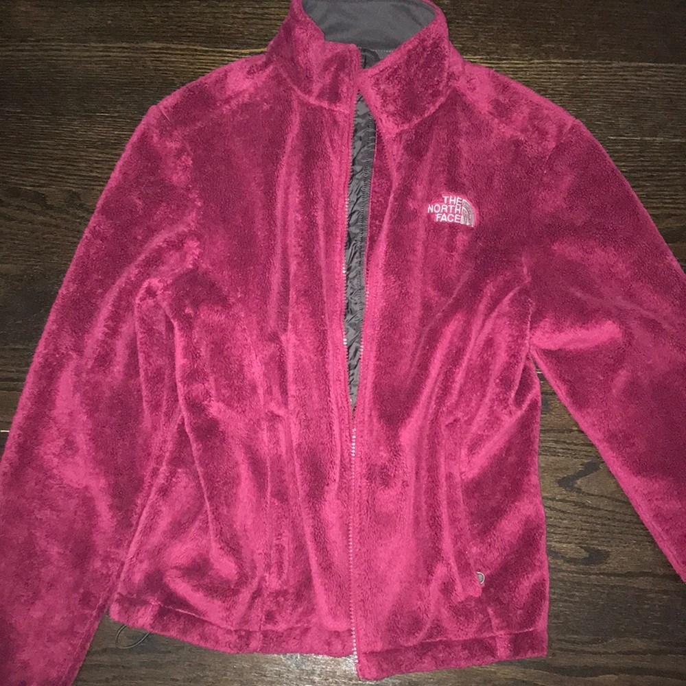 Fuzzy north face jacket